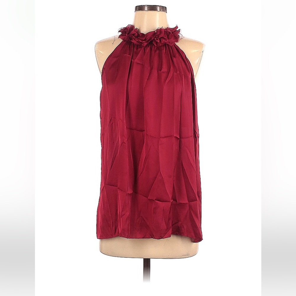 Red ruffle sleeveless top
